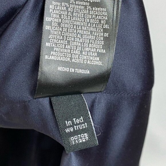 Ted Baker Women's Navy Blue Textured Designer Sheath Dress EU 2/US 6/C37 - Picture 11 of 13